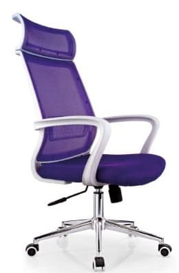 purple mesh chair with white arm